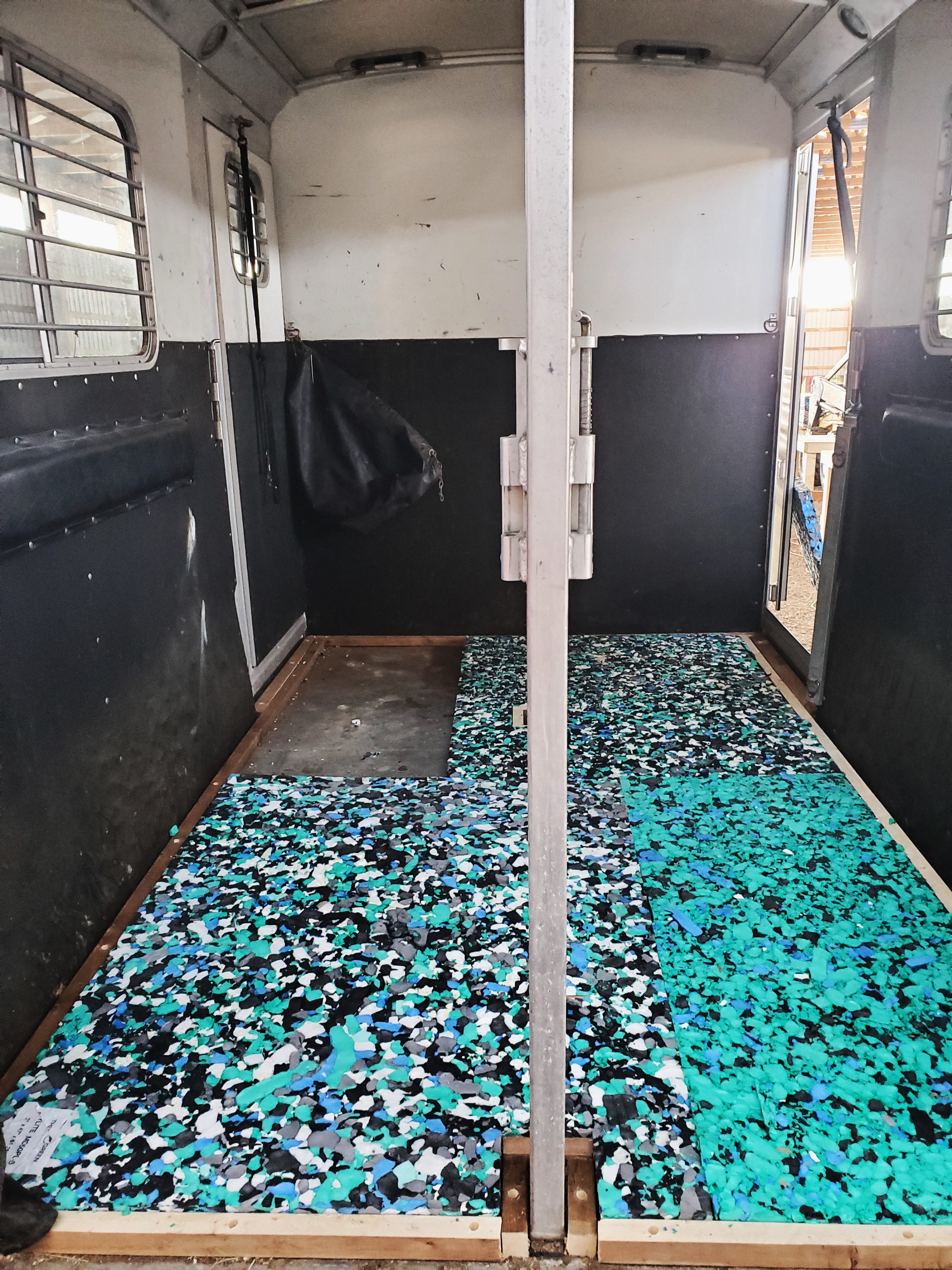 During installation of padding for horse trailer