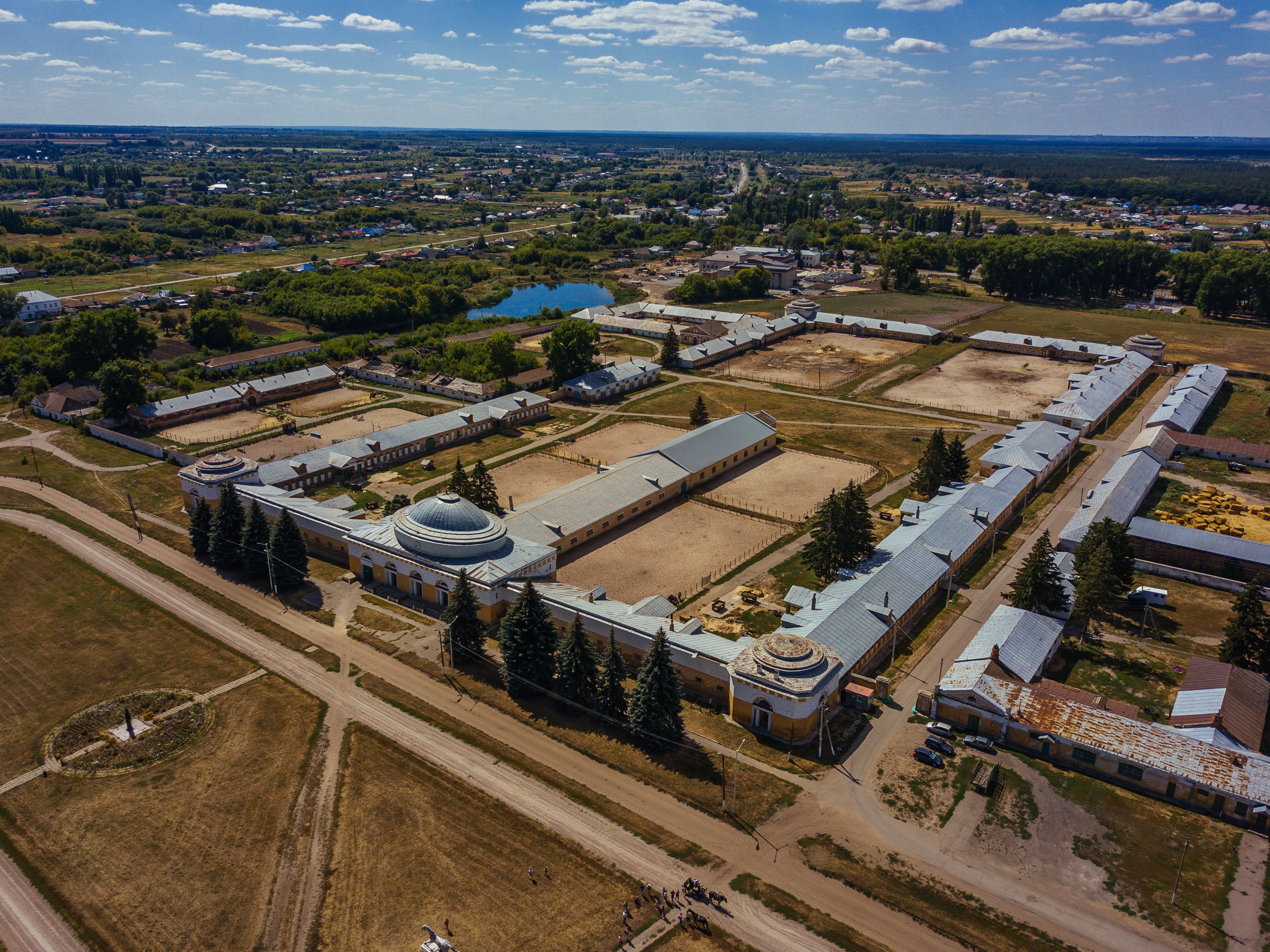 Large horse stables and grounds