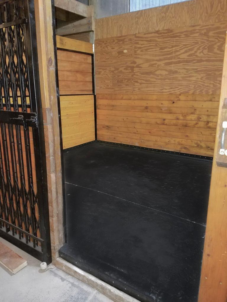 Newly installed horse stall flooring, ideal solution for horse stall flooring