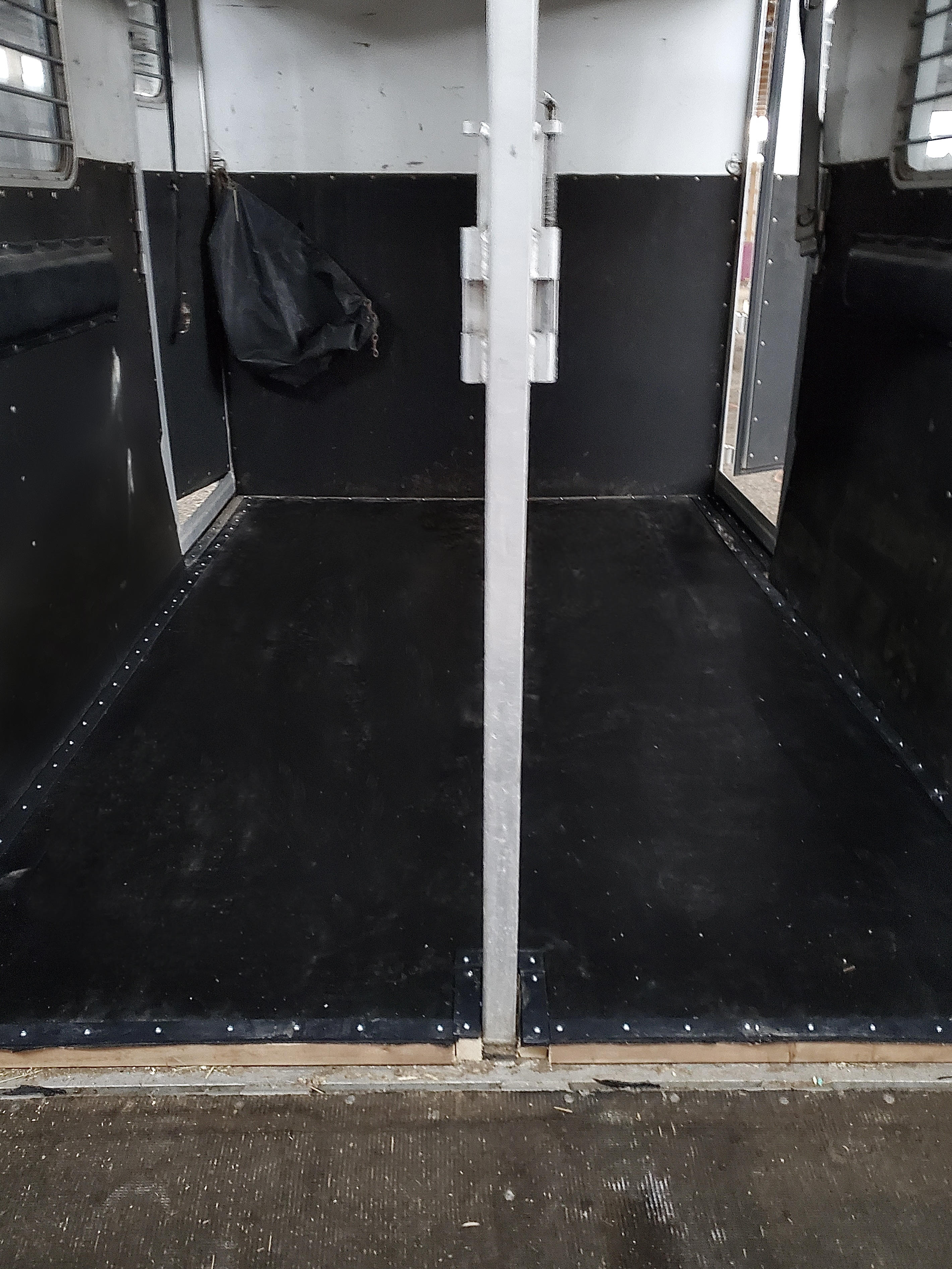 Newly installed padding throughout horse trailer